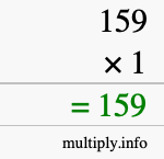 How to calculate 159 times 1 using long multiplication
