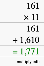 How to calculate 161 times 11 using long multiplication How to calculate 161 times 11 using long multiplication