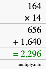 How to calculate 164 times 14 using long multiplication How to calculate 164 times 14 using long multiplication
