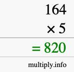 How to calculate 164 times 5 using long multiplication How to calculate 164 times 5 using long multiplication