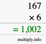 How to calculate 167 times 6 using long multiplication How to calculate 167 times 6 using long multiplication