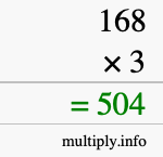 How to calculate 168 times 3 using long multiplication How to calculate 168 times 3 using long multiplication