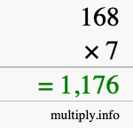 How to calculate 168 times 7 using long multiplication How to calculate 168 times 7 using long multiplication