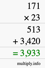 How to calculate 171 times 23 using long multiplication How to calculate 171 times 23 using long multiplication
