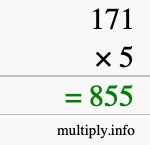 How to calculate 171 times 5 using long multiplication How to calculate 171 times 5 using long multiplication