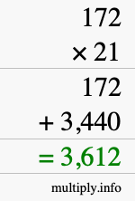 How to calculate 172 times 21 using long multiplication How to calculate 172 times 21 using long multiplication