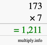 How to calculate 173 times 7 using long multiplication How to calculate 173 times 7 using long multiplication