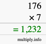How to calculate 176 times 7 using long multiplication How to calculate 176 times 7 using long multiplication