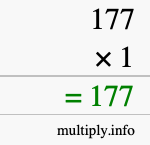 How to calculate 177 times 1 using long multiplication How to calculate 177 times 1 using long multiplication