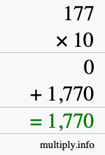How to calculate 177 times 10 using long multiplication How to calculate 177 times 10 using long multiplication
