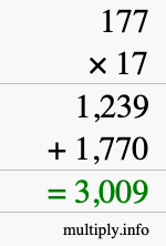 How to calculate 177 times 17 using long multiplication How to calculate 177 times 17 using long multiplication