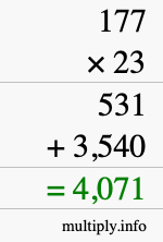 How to calculate 177 times 23 using long multiplication How to calculate 177 times 23 using long multiplication