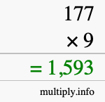 How to calculate 177 times 9 using long multiplication How to calculate 177 times 9 using long multiplication