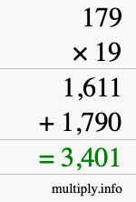 How to calculate 179 times 19 using long multiplication How to calculate 179 times 19 using long multiplication