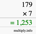 How to calculate 179 times 7 using long multiplication How to calculate 179 times 7 using long multiplication