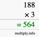 How to calculate 188 times 3 using long multiplication How to calculate 188 times 3 using long multiplication