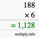 How to calculate 188 times 6 using long multiplication How to calculate 188 times 6 using long multiplication
