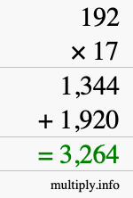 How to calculate 192 times 17 using long multiplication How to calculate 192 times 17 using long multiplication