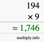 How to calculate 194 times 9 using long multiplication How to calculate 194 times 9 using long multiplication
