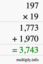 How to calculate 197 times 19 using long multiplication How to calculate 197 times 19 using long multiplication