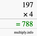 How to calculate 197 times 4 using long multiplication How to calculate 197 times 4 using long multiplication
