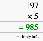 How to calculate 197 times 5 using long multiplication How to calculate 197 times 5 using long multiplication