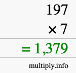 How to calculate 197 times 7 using long multiplication How to calculate 197 times 7 using long multiplication