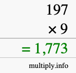 How to calculate 197 times 9 using long multiplication How to calculate 197 times 9 using long multiplication