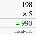 How to calculate 198 times 5 using long multiplication How to calculate 198 times 5 using long multiplication