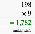 How to calculate 198 times 9 using long multiplication How to calculate 198 times 9 using long multiplication