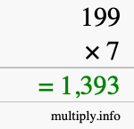How to calculate 199 times 7 using long multiplication How to calculate 199 times 7 using long multiplication