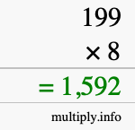 How to calculate 199 times 8 using long multiplication How to calculate 199 times 8 using long multiplication