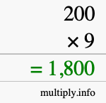 How to calculate 200 times 9 using long multiplication How to calculate 200 times 9 using long multiplication