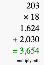 How to calculate 203 times 18 using long multiplication How to calculate 203 times 18 using long multiplication