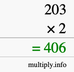 How to calculate 203 times 2 using long multiplication How to calculate 203 times 2 using long multiplication