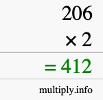How to calculate 206 times 2 using long multiplication How to calculate 206 times 2 using long multiplication