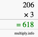 How to calculate 206 times 3 using long multiplication How to calculate 206 times 3 using long multiplication
