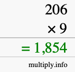 How to calculate 206 times 9 using long multiplication How to calculate 206 times 9 using long multiplication