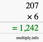 How to calculate 207 times 6 using long multiplication How to calculate 207 times 6 using long multiplication
