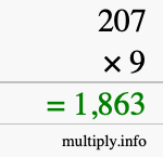 How to calculate 207 times 9 using long multiplication How to calculate 207 times 9 using long multiplication