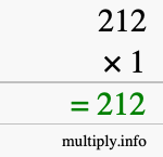 How to calculate 212 times 1 using long multiplication How to calculate 212 times 1 using long multiplication