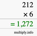 How to calculate 212 times 6 using long multiplication How to calculate 212 times 6 using long multiplication