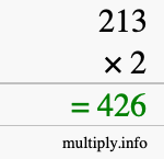 How to calculate 213 times 2 using long multiplication How to calculate 213 times 2 using long multiplication