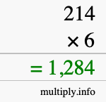 How to calculate 214 times 6 using long multiplication How to calculate 214 times 6 using long multiplication