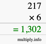 How to calculate 217 times 6 using long multiplication How to calculate 217 times 6 using long multiplication