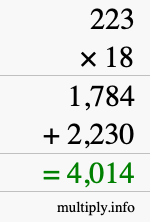 How to calculate 223 times 18 using long multiplication How to calculate 223 times 18 using long multiplication