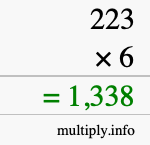 How to calculate 223 times 6 using long multiplication How to calculate 223 times 6 using long multiplication