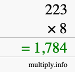 How to calculate 223 times 8 using long multiplication How to calculate 223 times 8 using long multiplication