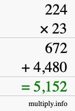 How to calculate 224 times 23 using long multiplication How to calculate 224 times 23 using long multiplication