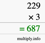 How to calculate 229 times 3 using long multiplication How to calculate 229 times 3 using long multiplication